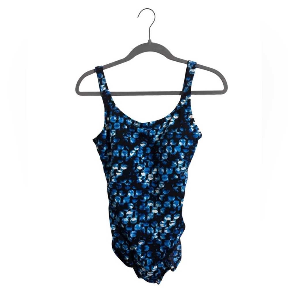 Speedo Black Blue One Piece‎ Swimsuit Size 10